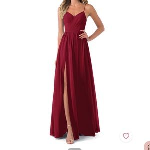 Azazie Cora Dress in Burgundy